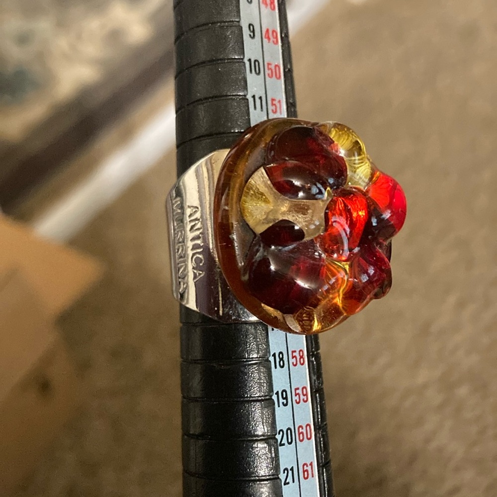 Antica Murrina adjustable glass ring approximate size is 6ish to 7